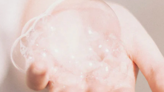 hand with bubbles